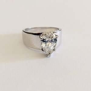 Bling Ring 6 3/4 Costume Jewelry Silver Tone